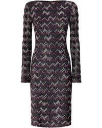 Missoni - Zigzag-Pattern Long-Sleeve Mini Dress - Lyst