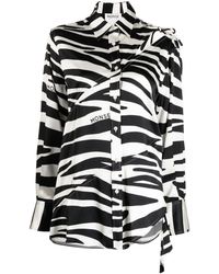 Monse - Zebra-print Slashed-detail Silk Shirt - Lyst