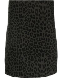 P.A.R.O.S.H. - Leopard-print A-line Wool Skirt - Lyst