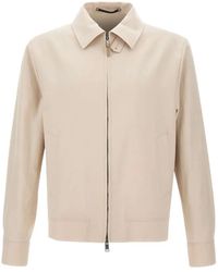 BOSS - Slim-Fit Zip-Up Linen Jacket - Lyst