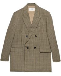 Ami Paris - Blazer a cuadros con doble botonadura - Lyst