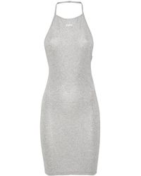 Off-White c/o Virgil Abloh - Ribbed-knit Lurex Mini Dress - Lyst
