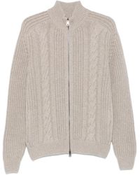 Tagliatore - Cardigan Mit Zopfmuster - Lyst