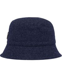Prada - Logo Plaque Wool Bucket Hat - Lyst