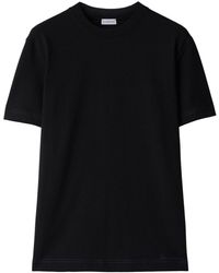 Burberry - Logo-embroidered Organic Cotton T-shirt - Lyst