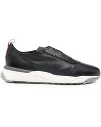 Santoni - Perforated Panelled Sneakers - Lyst