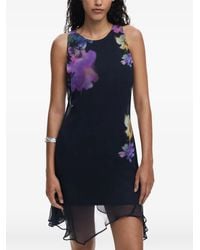 Desigual - Floral-Print Sleeveless Mini Dress - Lyst