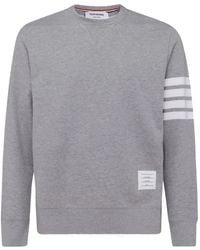 Thom Browne - 4Bar Cotton Crewneck Sweatshirt - Lyst