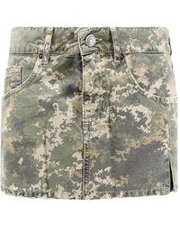 NUMERIS - Minifalda Con Motivo Militar - Lyst