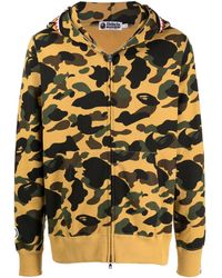 A Bathing Ape - 1St Camo Shark Zip-Up Hoodie - Lyst