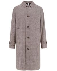 Hevò - Loconia Houndstooth-Pattern Single-Breasted Coat - Lyst