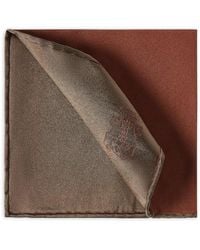 Brunello Cucinelli - Silk Pocket Square With Printed Logo - Lyst