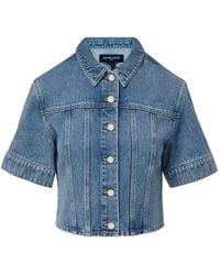 Veronica Beard - Malcom Short-Sleeve Denim Jacket - Lyst