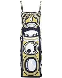La DoubleJ - Buy Me A Martini Geometric-Print Midi Dress - Lyst