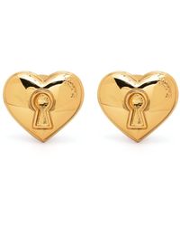 Moschino - Logo-embossed Heart-motif Earring - Lyst