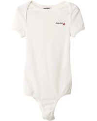 Miu Miu - X Petit Bateau Embroidered Bodysuit - Lyst