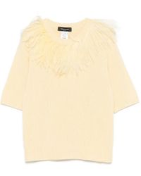 Fabiana Filippi - Feather-Trim Short-Sleeve Sweater - Lyst