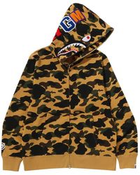 A Bathing Ape - Camouflage-Print Shark-Motif Full-Zip Hoodie - Lyst