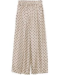 P.A.R.O.S.H. - Geometric-Print Silk Trousers - Lyst