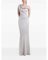 Gemy Maalouf - One-Shoulder Beaded-Neckline Maxi Dress - Lyst