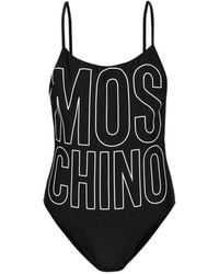 Moschino - Logo-Print Scoop-Neck One-Piece Swimsuit - Lyst
