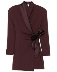Imperial - Robe Courte Portefeuille À Finitions En Satin - Lyst