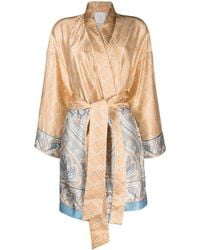 Eleventy - Paisley-print Tied-waist Kimono - Lyst
