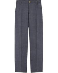 Versace - Micro-Checked Wool Trousers - Lyst