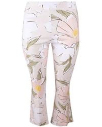 Avenue Montaigne - Leo Floral Flared-Leg Trousers - Lyst
