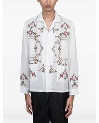 BAZISZT - Sena Floral-Embroidered Pocket Shirt - Lyst