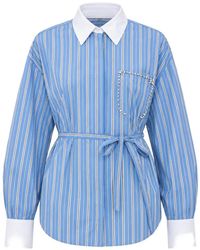 Liu Jo - Striped Crystal-Embellished Shirt - Lyst