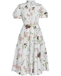 Erdem - Short-Sleeve Floral-Print Midi Dress - Lyst