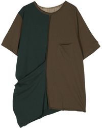 Ziggy Chen - T-shirt asimmetrica con design color-block - Lyst