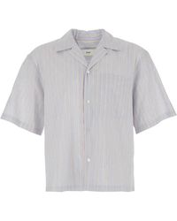 DUNST - Striped Camp-Collar Shirt - Lyst