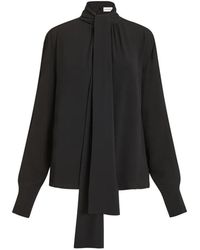P.A.R.O.S.H. - Pussy-Bow Long-Sleeved Blouse - Lyst