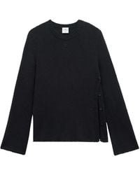 Courreges - Open-Side Cotton-Linen Knit Jumper - Lyst