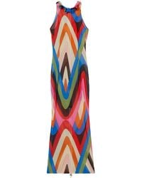 Emilio Pucci - Geometric-print Ruffled Dress - Lyst