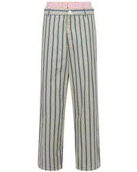 Marni - Striped Poplin Trousers With Trompe-L'Œil Effect - Lyst