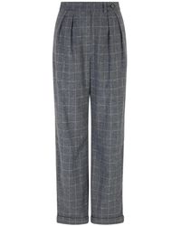 Emporio Armani - Check-Motif Flannel Trousers - Lyst