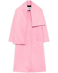 MSGM - Scarf-Detail Single-Breasted Coat - Lyst