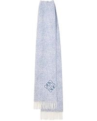 Loewe - Anagram-Pattern Fringed Scarf - Lyst
