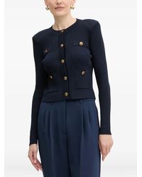 Guess - Ribbed Button-Embellished Cardigan - Lyst