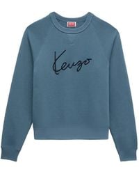 KENZO - Signature Logo-Embroidered Raglan-Sleeve Sweatshirt - Lyst