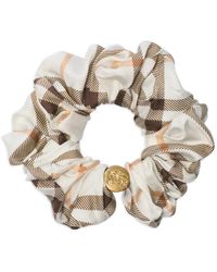 Burberry - Geruite Zijden Scrunchie - Lyst