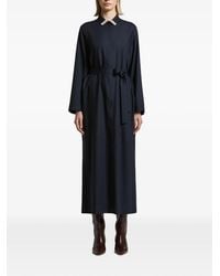 Peserico - Embellished-Collar Belted Maxi Dress - Lyst