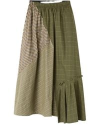 Lee Mathews - Checked-Pattern Midi Skirt - Lyst