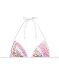 Emilio Pucci - Top de bikini a rayas con diseño triangular - Lyst