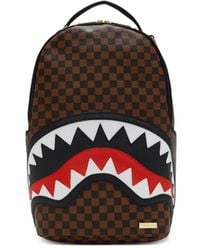 Sprayground - Check-Pattern Shark-Print Backpack - Lyst