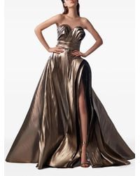 Gaby Charbachy - Strapless Draped Gown - Lyst