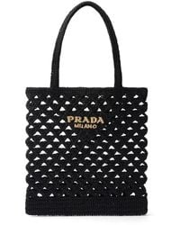 Prada - Woven Crochet Tote Bag - Lyst